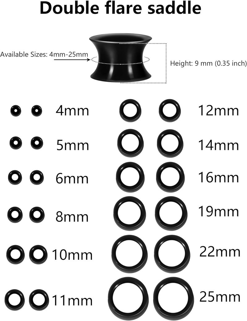 Xpircn Store 4mm-25mm Silicone Ear Gauges Flexible Ear Tunnels Plugs Stretchers Expander Double Flared Flesh Ear Piercing Jewelry for Women Men - Image 5